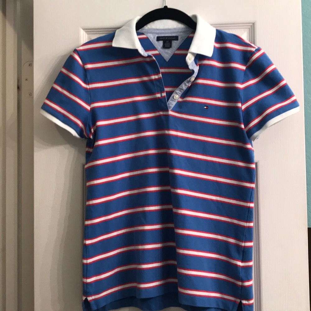 Blue and Pink Tommy Hilfiger Polo